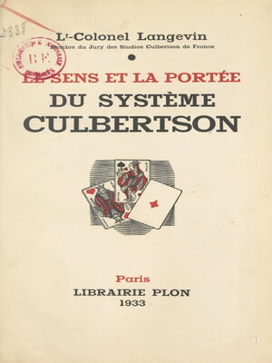 cover image of Le sens et la portée du système Culbertson